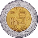 5 Nuevos Pesos 1992-1995, KM# 552, Mexico