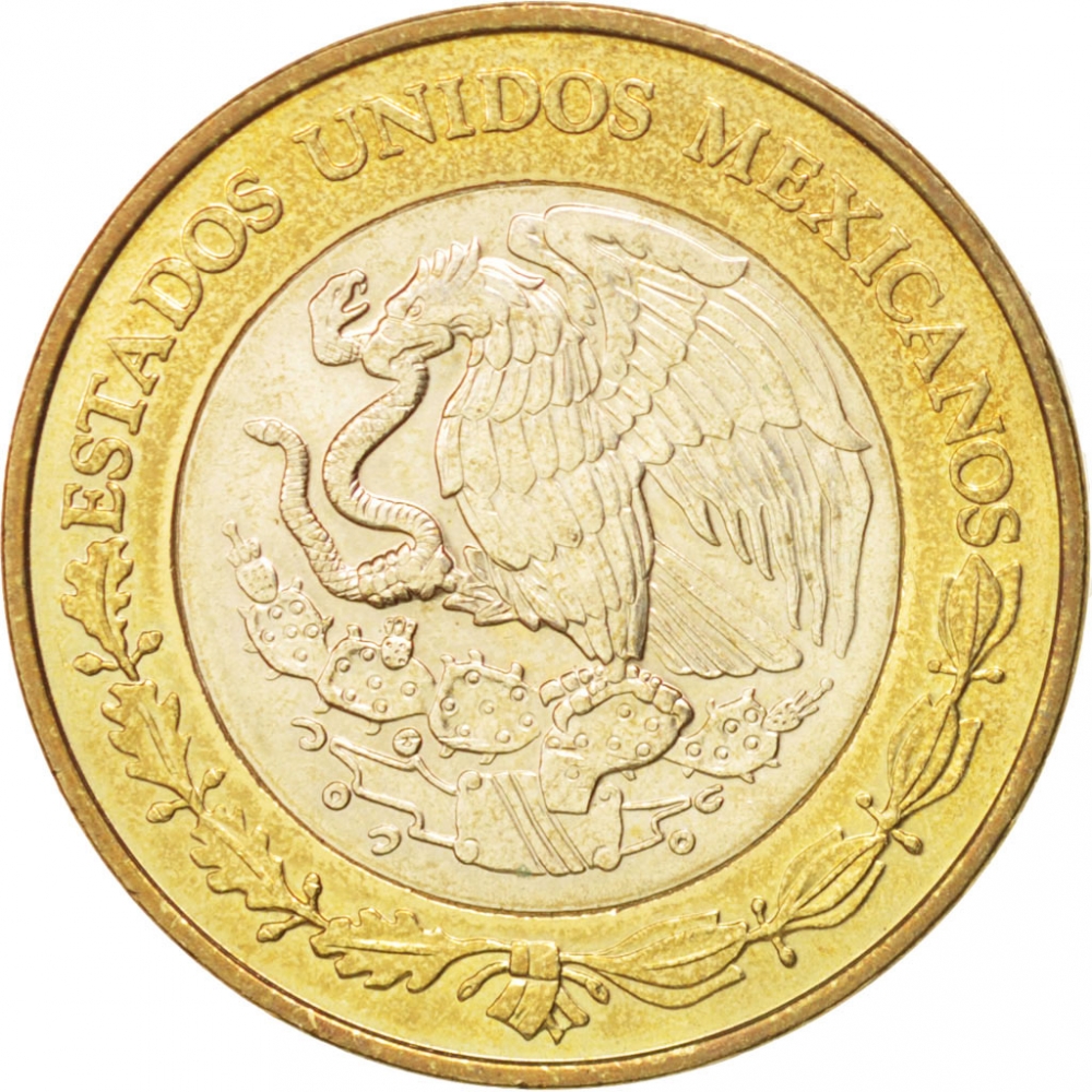 Mexico 2001-1 Peso Bi-Metallic Coin National arms 