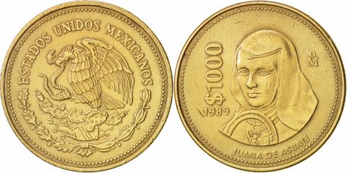 1000 Pesos Mexico 1988-1992, KM# 536 | CoinBrothers Catalog