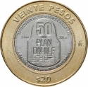 20 Pesos 2016, KM# 988, Mexico, 50th Anniversary of the Plan DN-III-E