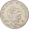 5 Pesos 1971-1978, KM# 472, Mexico