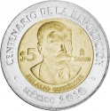 5 Pesos 2009, KM# 915, Mexico, 100th Anniversary of the Mexican Revolution, Eulalio Gutiérrez