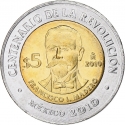 5 Pesos 2010, KM# 922, Mexico, 100th Anniversary of the Mexican Revolution, Francisco I. Madero