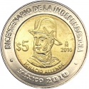 5 Pesos 2010, KM# 927, Mexico, 200th Anniversary of Mexican Independence, Ignacio Allende