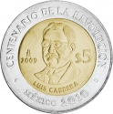 5 Pesos 2009, KM# 913, Mexico, 100th Anniversary of the Mexican Revolution, Luis Cabrera
