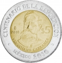 5 Pesos 2010, KM# 926, Mexico, 100th Anniversary of the Mexican Revolution, Venustiano Carranza