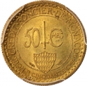 50 Centimes 1926, KM# 113, Monaco, Louis II