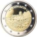 2 Euro 2015, Gadoury# MC207, Monaco, Albert II, 800th Anniversary of the Construction of the First Fortress on the Rock