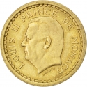 1 Franc 1945, KM# 120a, Monaco, Louis II