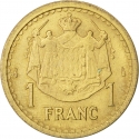 1 Franc 1945, KM# 120a, Monaco, Louis II