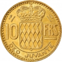 10 Francs 1950-1951, KM# 130, Monaco, Rainier III