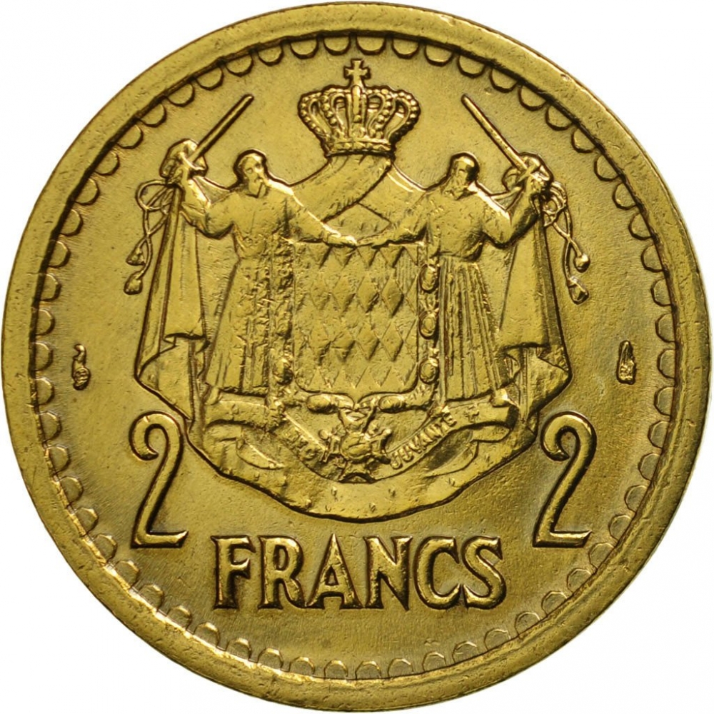 2 Francs Monaco 1945, KM# 121a | CoinBrothers Catalog