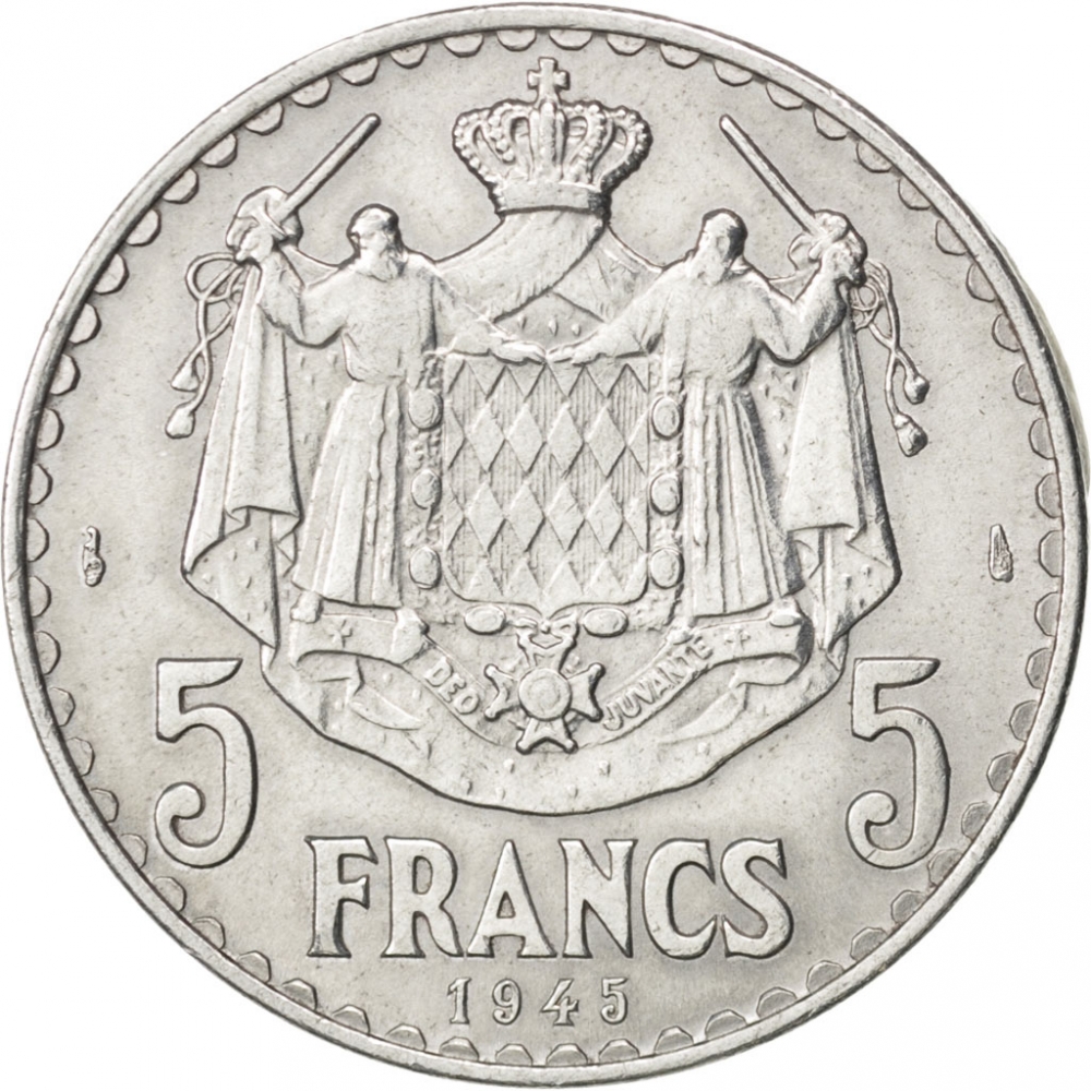 5 Francs Monaco 1945, KM# 122 | CoinBrothers Catalog