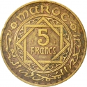 5 Francs 1946, Y# 43, Morocco, Mohammed V