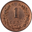 1 Cent 1877-1900, KM# 107, Netherlands, William III, Wilhelmina