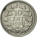 10 Cents 1926-1945, KM# 163, Netherlands, Wilhelmina
