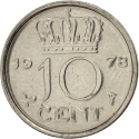 10 Cents 1950-1980, KM# 182, Netherlands, Juliana