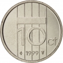 10 Cents 1982-2001, KM# 203, Netherlands, Beatrix