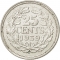 25 Cents 1926-1945, KM# 164, Netherlands, Wilhelmina