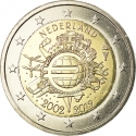 2 Euro 2012, KM# 315, Netherlands, Beatrix, 10th Anniversary of Euro Coins and Banknotes