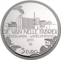 5 Euro 2015, KM# 362, Netherlands, Willem-Alexander, Dutch World Heritage, Van Nelle Factory