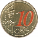 10 Euro Cent 2014-2016, KM# 347a, Netherlands, Willem-Alexander, Orange Lucky 10 Cent Coin