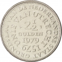 2½ Gulden 1979, KM# 197, Netherlands, Juliana, 400th Anniversary of the Union of Utrecht