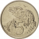 5 Cents 1967-1985, KM# 34, New Zealand, Elizabeth II