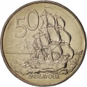 50 Cents 1986-1998, KM# 63, New Zealand, Elizabeth II