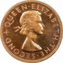1 Penny 1953-1965, KM# 24, New Zealand, Elizabeth II