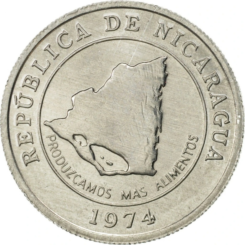 10 Centavos 1974, KM# 29, Nicaragua, Food and Agriculture Organization (FAO)