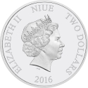2 Dollars 2016, Niue, Elizabeth II, Sherlock, Sherlock Holmes