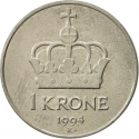1 Krone 1992-1996, KM# 436, Norway, Harald V
