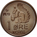 1 Øre 1958-1972, KM# 403, Norway, Olav V