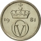 10 Øre 1974-1991, KM# 416, Norway, Olav V, Big monogram