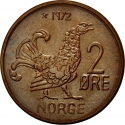 2 Øre 1959-1972, KM# 410, Norway, Olav V