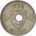 50 Øre 1920-1923, KM# 380, Norway, Haakon VII