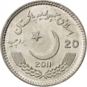 20 Rupees 2011, KM# 72, Pakistan, 150th Anniversary of Lawrence College Ghora Gali