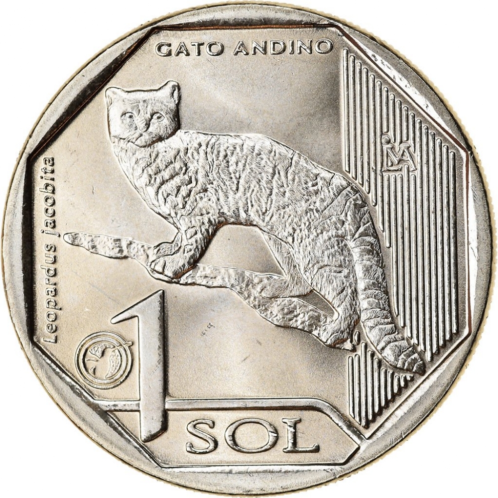 Peru 2019 Coin 1 Sol Endangered Wildlife Gato Andino 