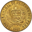1/2 Sol de Oro 1966-1973, KM# 247, Peru