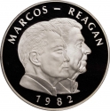 25 Piso 1982, KM# 235, Philippines , Marcos and Reagan