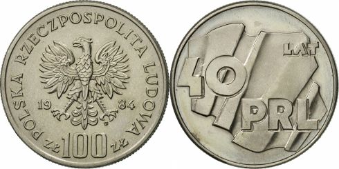 Poland 100 zl  />/>  40 years Polish People/'s Republic  /</<  1984