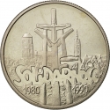10 000 Złotych 1990, Y# 195, Poland, 10th Anniversary of Solidarity