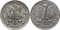 5 Złotych 1958-1974, Y# 47, Poland, 1958: date type A (left) and B (snowman, right)