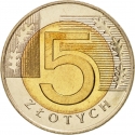 5 Złotych 1994-2023, Y# 284, Poland