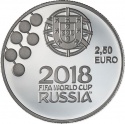 2,5 Euro 2018, KM# 888a, Portugal, 2018 Football (Soccer) World Cup in Russia