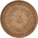 10 Reis 1867-1874, KM# 514, Portugal, Luís I