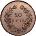 20 Reis 1891-1892, KM# 533, Portugal, Carlos I