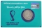 1 Riyal 2022, Qatar, Tamim bin Hamad Al Thani, 2022 Football (Soccer) World Cup in Qatar, Slogan, Coincard - front