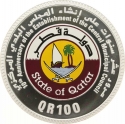 100 Riyals 2009, KM# 77, Qatar, Hamad bin Khalifa Al Thani, 10th Anniversary of the Central Municipal Council